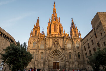 Fototapeta na wymiar Gothic quarter of the old town of Barcelona