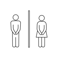 WC icon. Funny symbol of male and female toilet. Vector illustration
