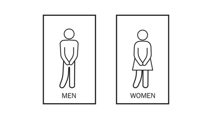 WC icon. Funny symbol of male and female toilet. Vector illustration
