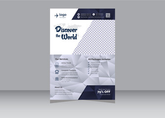 Creative Travel Agency Flyer poster, flyer, banner, magazine cover or template design for summer holiday, travel and trip