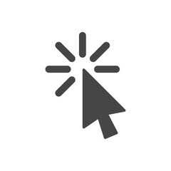 Click icon in flat style isolated on white background.