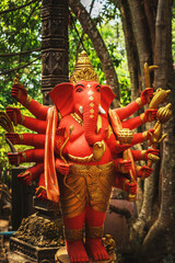 Sacred statue in the temple on Mount Phnom  Kulen.