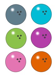 colorful bowling ball set