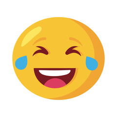 emoji face laughing classic flat style icon
