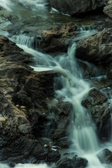 Waterfall in a Narrow Section, Long Exposure, Les Chutes de La Plaisance, Quebec, Canada