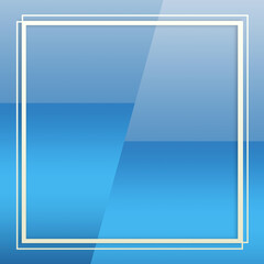 Modern Blank Square White Frame On Blue Gradient Background-For Social Media Post, Card, Poster, Banner, Invitation.