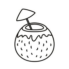 coconut cocktail line style icon