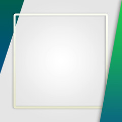 Modern Blank White Square Frame With Cool Gradient Background-For Social Media Post, Card, Poster, Banner, Invitation.
