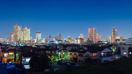 川口市の夜景 荒川沿いから