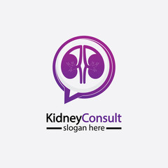 Kidney Consult logo designs concept vector, Kidney Healthcare logo template,Urology logo vector template.