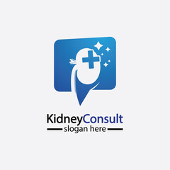 Obraz premium Kidney Consult logo designs concept vector, Kidney Healthcare logo template,Urology logo vector template.