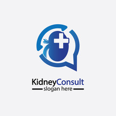Kidney Consult logo designs concept vector, Kidney Healthcare logo template,Urology logo vector template.