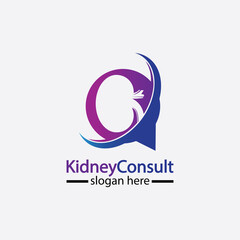 Kidney Consult logo designs concept vector, Kidney Healthcare logo template,Urology logo vector template.