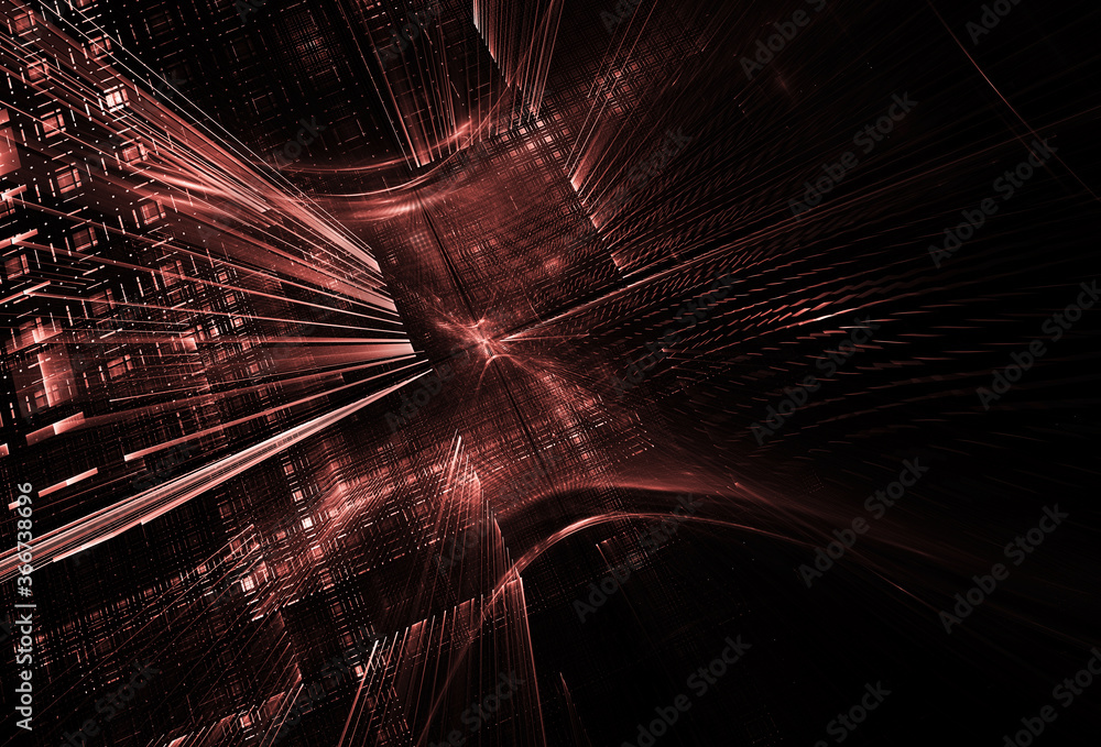 Poster fractal background for use in creativity and design projects. technological fractal. abstract 3d ill