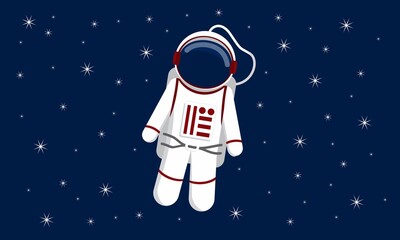 Astronaut with a flat design