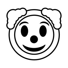 clown emoji face line style icon