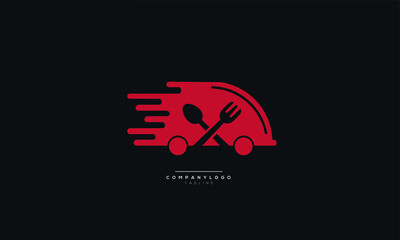 Food Delivery Truck Logo Template. Fast Delivery Truck