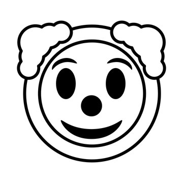 clown emoji face line style icon