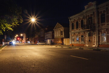 Fototapeta na wymiar Old district of Samara, at night.