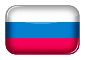 Russia web icon rectangle button with clipping path