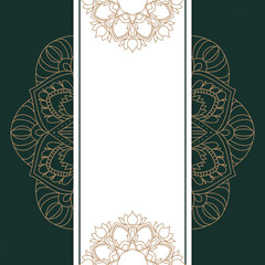 Luxury mandala vintage design oriental style, text frame