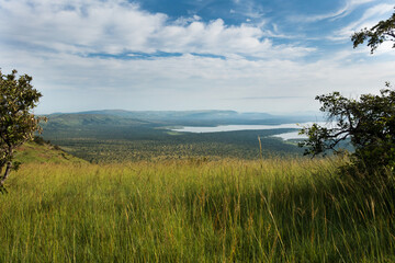 Landscape in the Akagera National Park, Rwanda, Africa