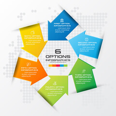 6 steps arrow infographic element,Business concept,Vector illustration.