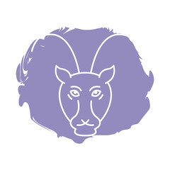 capricorn zodiac sign block style icon
