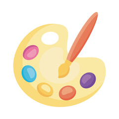 paint brush with palette tool flat style icon