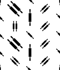 Rolling Pin Icon Seamless Pattern, Dough Rolling Equipment