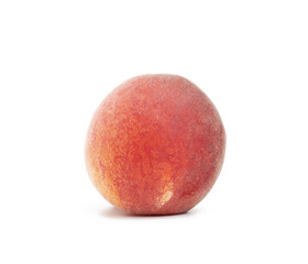 whole ripe red peach isolated on a white background