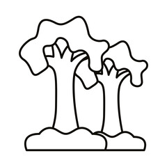 trees forest line style icon
