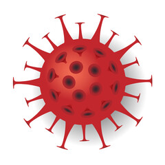 single red covid-19 coronavirus symbol isolated on white background vector illustration