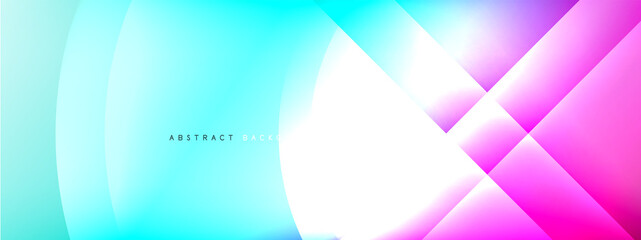 Vector abstract background - circle and cross on fluid gradient with shadows and light effects. Techno or business shiny design templates for text