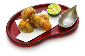 deep fried matsutake mushroom, japanese cuisine
