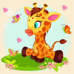 funny giraffe cartoon