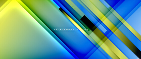 Dynamic lines on fluid color gradient. Trendy geometric abstract background for your text, logo or graphics