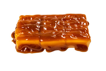 Tasty caramel candy isolated on white background.