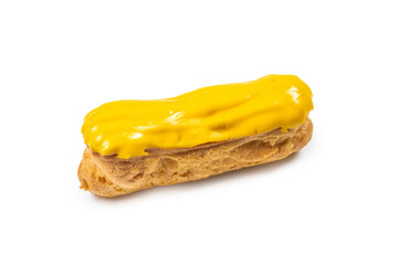Fresh tasty eclairs isoalted on white background