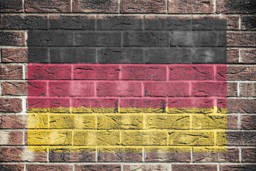 Germany flag painted on brick wall background
