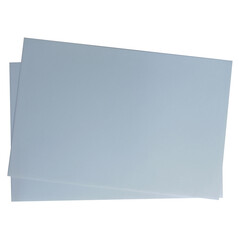 Two sheets of grey paper on a white background.Texture or background