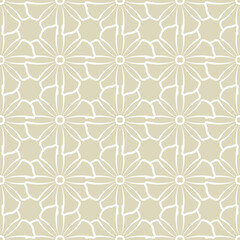 Floral seamless background. White design on olive green