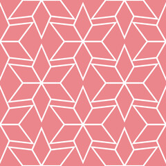 White and pink seamless pattern in oriental arabic style