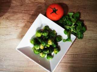 fresh vegetables on a wooden board
