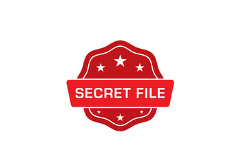 Secret File label sticker, Secret File Badge Sign