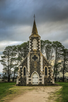 The historic St John's Uniting Church (built 1874) in Streatham, Victoria, Australia.