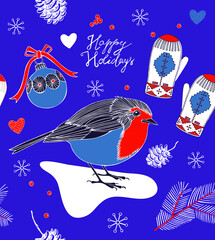 Christmas card. Winter holiday..