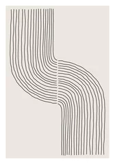 Papier Peint photo Minimaliste art Composition d& 39 art en ligne esquissée à la main artistique minimaliste créative abstraite à la mode