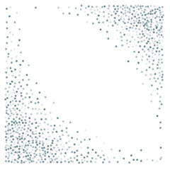 Silver glitter background, metal christmas confetti falling. light magic shining Flying glitter dots, sparkle  particles vector border backdrop. shimmer shiny halftone