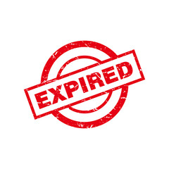 Abstract Red Grunge Circle Expired Rubber Stamps Sign Ilustration Vector, Expired Text Seal, Mark, Label Design Template